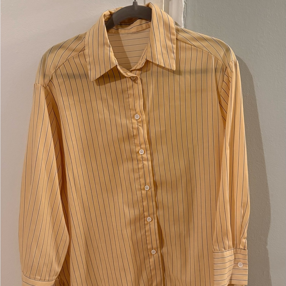 Yellow Striped Button-Up Shirt - Picture 2 of 6